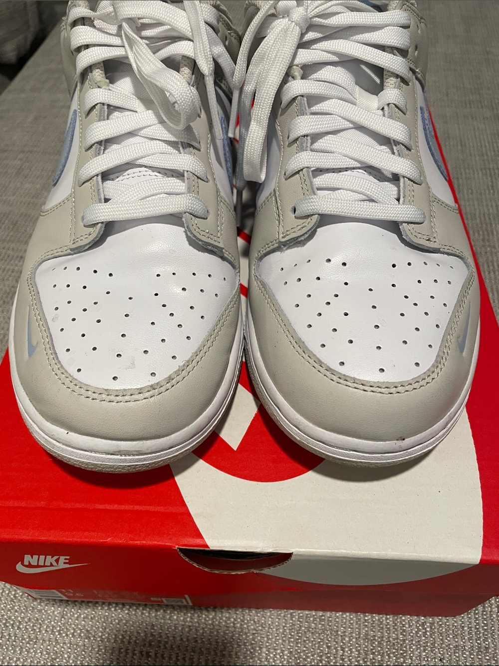 Nike Dunk Low Sneakers White Light Blue Gray - Picture 4 of 7